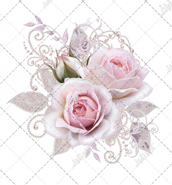 گل حاشیه تزئین شده با رز سفید