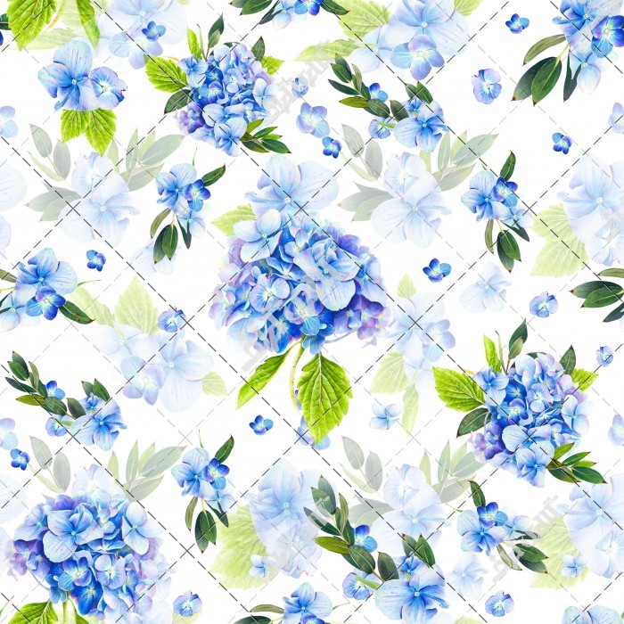 عکس کاغذ دیواری سفید با گل ها آبی