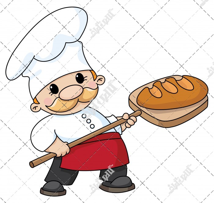 عکس نقاشی سرآشپز در حال پخت نان