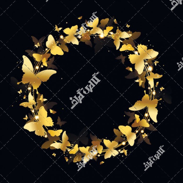 وکتور حلقه پروانه طلایی
