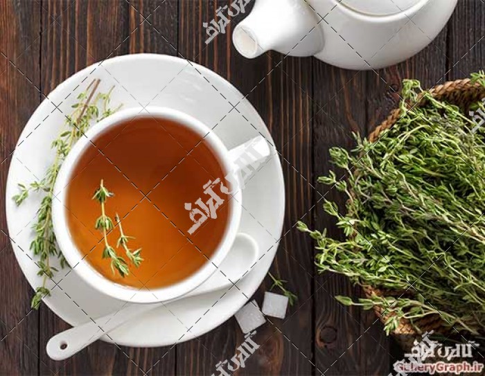 تصویر باکیفیت چایی گیاهی، دمنوش گیاهی، چایی آویشن