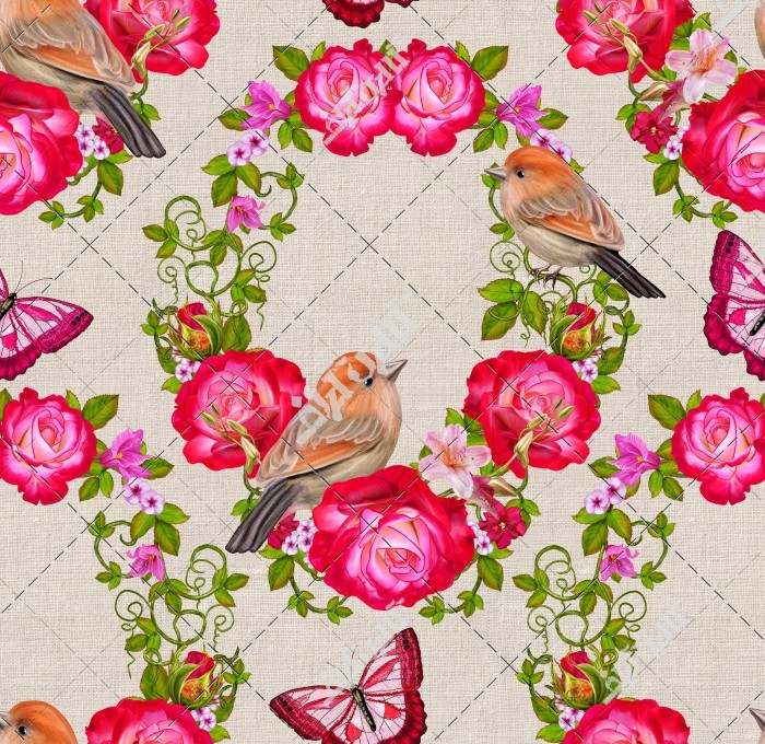 عکس پوستر گل و پرنده