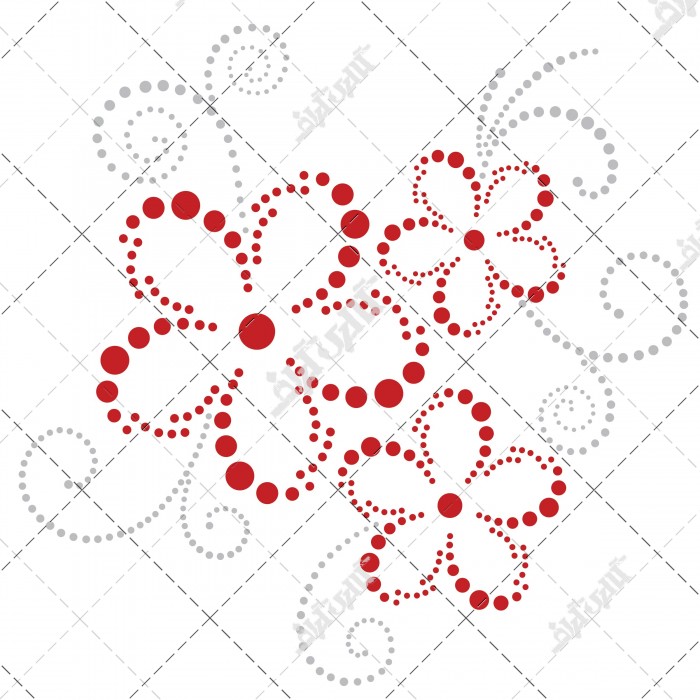 وکتور طراحی گل با نقطه های قرمز