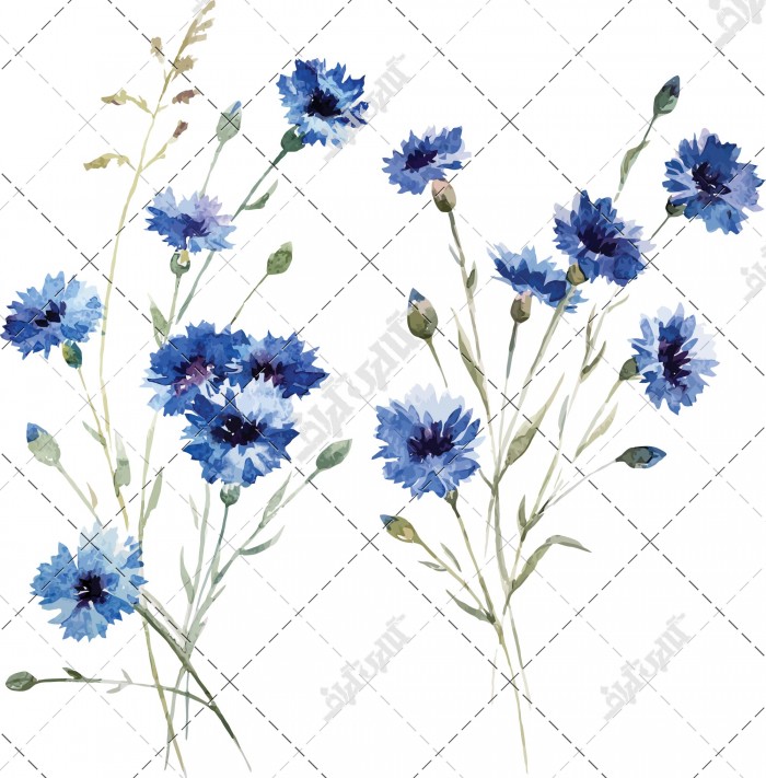 وکتور گل های آبی
