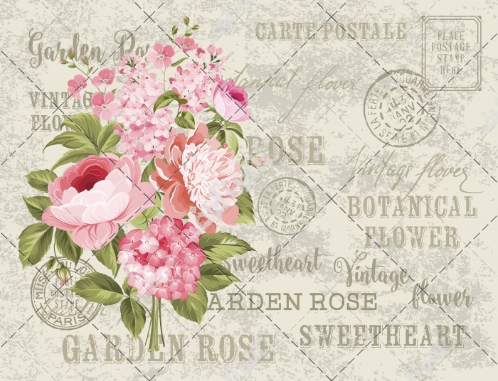 عکس کارت پستال با طرح گل رز