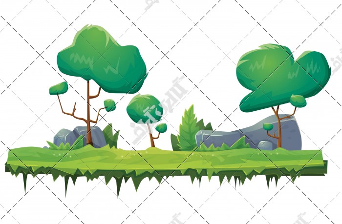 وکتور نقاشی درخت و رودخانه