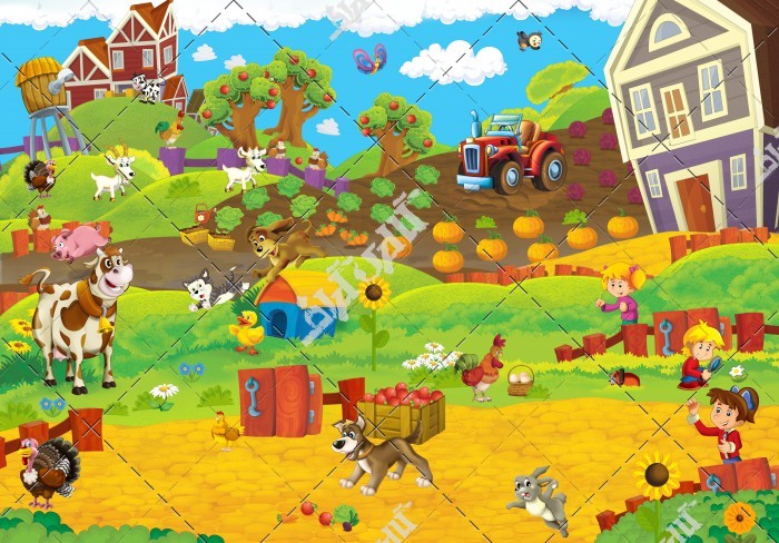 عکس کارتونی مزرعه و خانه