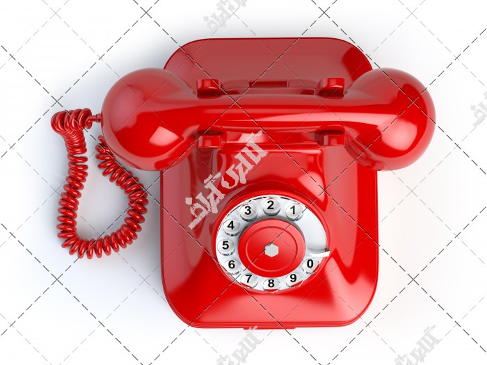 دانلود تصویر قدیمی تلفن رومیزی قرمز