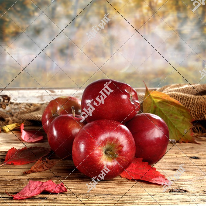 تصویر زیبای مجموعه سیب قرمز تازه