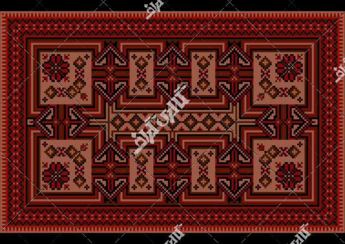 طرح وکتور گلیم فرش سنتی قرمز