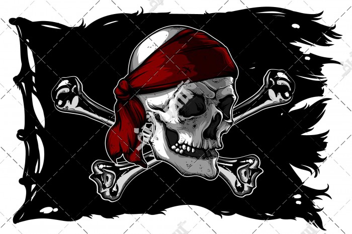 پرچم دزدان دریایی جمجمه اسکلت - وکتور