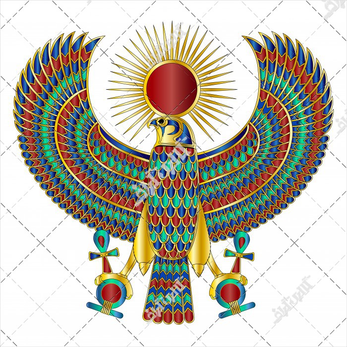 نقاشی شاهین و خورشید نماد مصر
