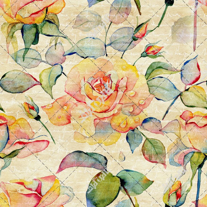 پوستر الگوی یکپارچه با دسته گلهای رز
