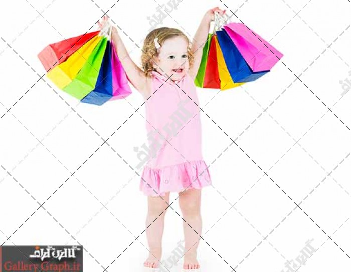 تصویر باکیفیت دختر بچه در حال خرید کردن