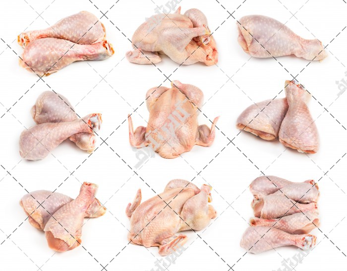 تصویر با کیفیت از قطعه قطعه شدن گوشت مرغ پرکنده