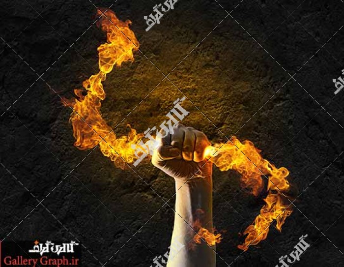 تصویر باکیفیت گرفتن شعله آتیش در دست