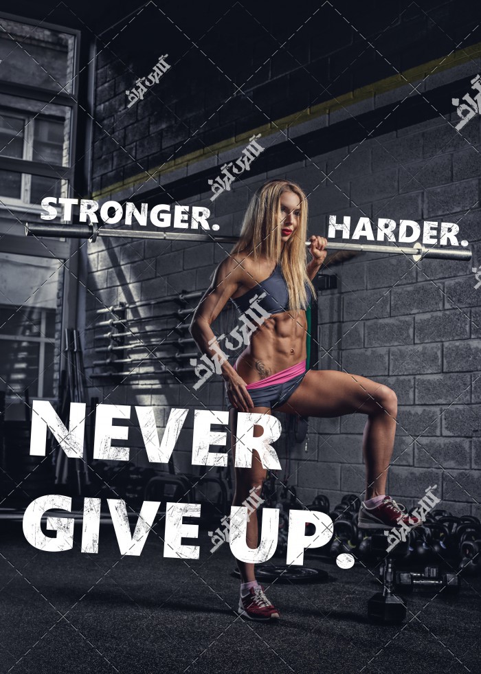 پوستر فیگور ژست زن ورزشکار fitness