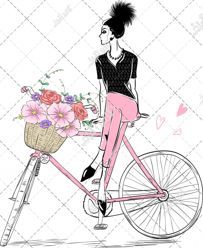 وکتور دختر دوچرخه سوار