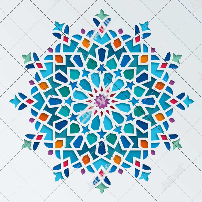 الگو هندسی زیبا رنگارنگ عربی