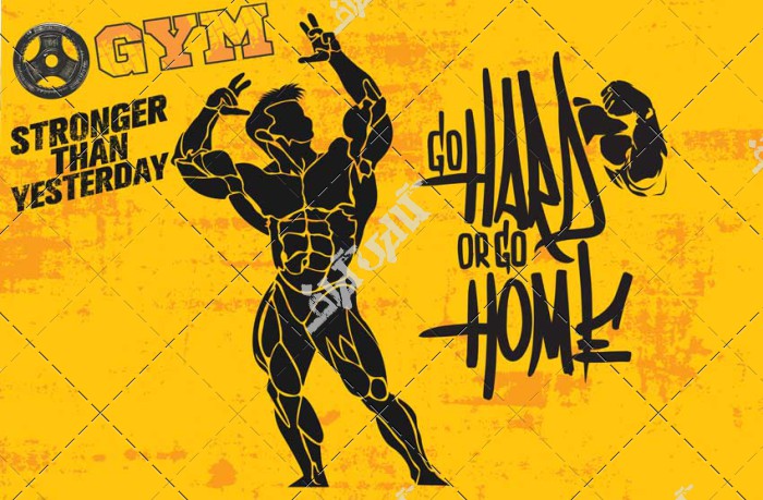 فیگور مرد بدنساز پوستر ورزشی gym