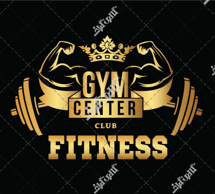 لوگو بدنسازی طلایی GYM logo fitness