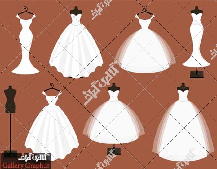 وکتور مدلهای های مختلف لباس عروس