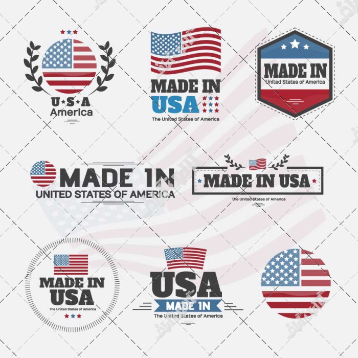 لوگوهای مختلف از پرچم usa