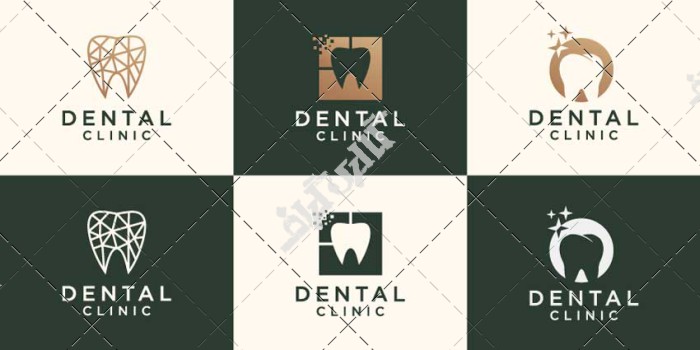 وکتور لوگو طرح طلایی دندانسازی و دندانپزشکی