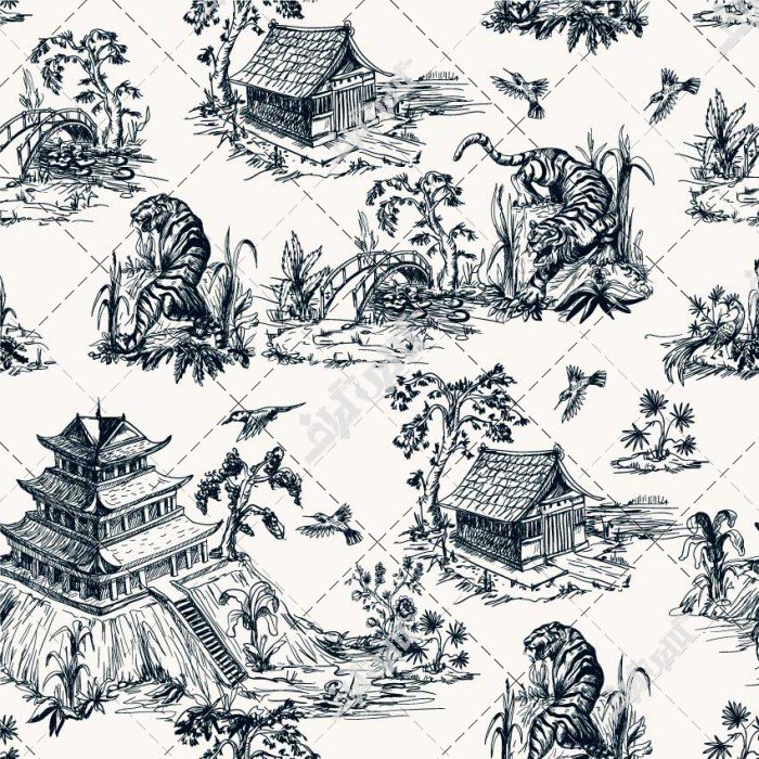 پوستر چین قدیم الگوی بدون درز