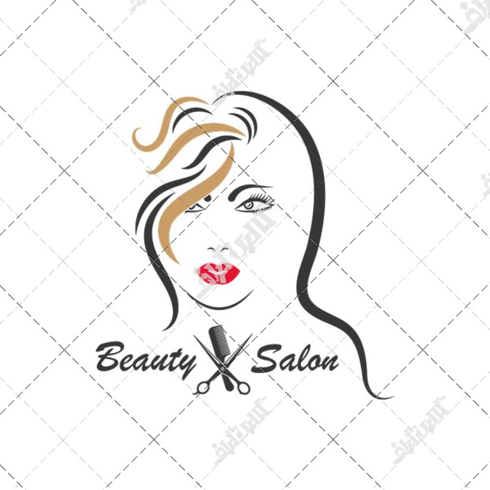 لوگوی سالن زیبای آرایشگاه زنانه صورت زن جذاب