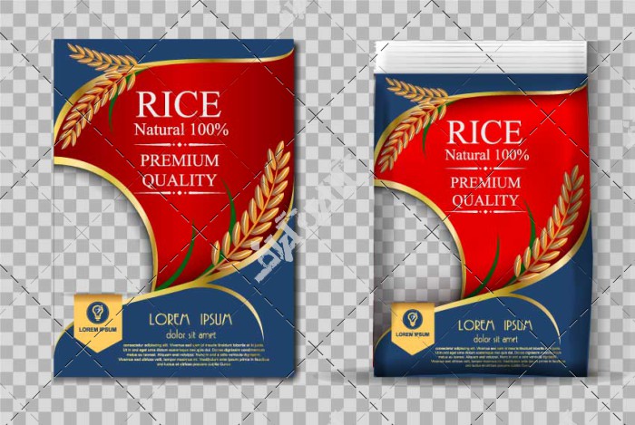 طرح کیسه برنج بسته بندی و طراحی خاص