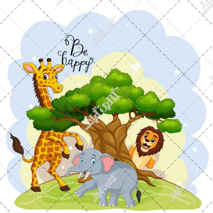 پوستر حیوانات جنگل کودکانه