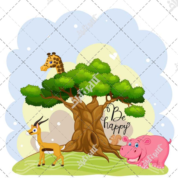 طرح حیوانات جنگل کودکانه کارتونی