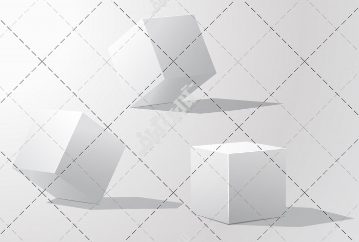 دانلود استوک مجموعه ای از مکعب های سفید در طرح های مختلف