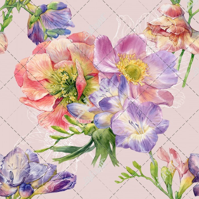تصویر نقاشی گل های رنگارنگ