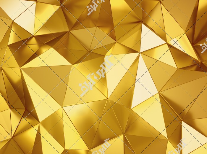 تصویر پس زمینه هندسی سه بعدی طلایی
