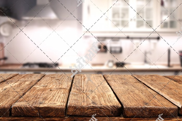 دانلود تصویر استوک با کیفیت میز چوبی آشپزخانه