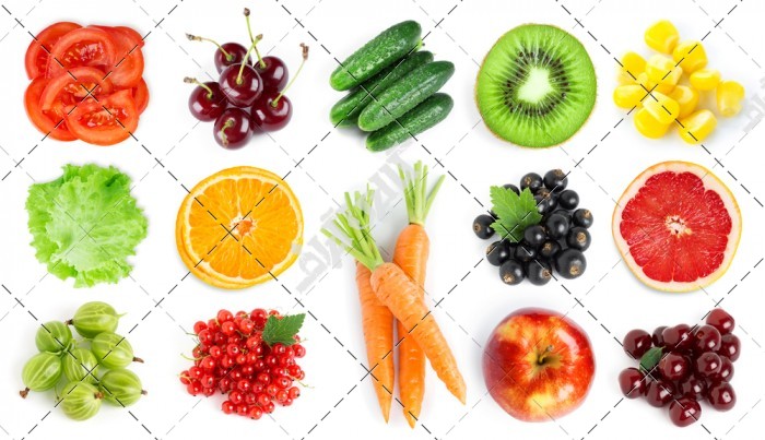 دانلود تصویر با کیفیت مجموعه ای از میوه ها و سبزیجات