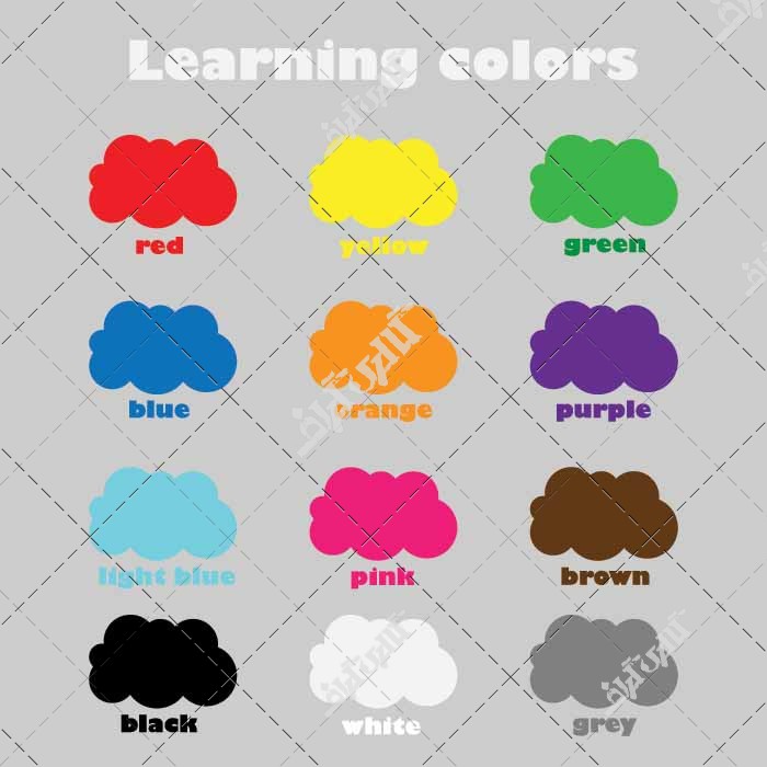 وکتور یادگیری رنگ ها برای کودکان
