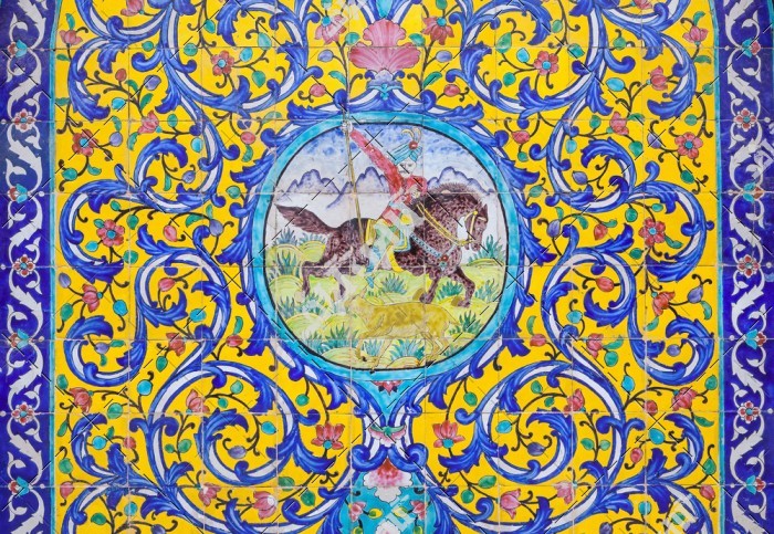 تصویر موزاییک نقاشی شده کاخ گلستان