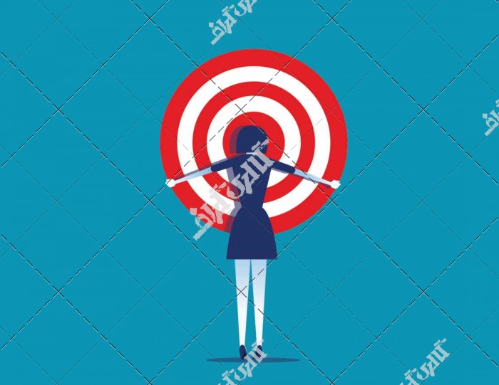 دانلود طرح وکتور زن متمرکز روی هدف