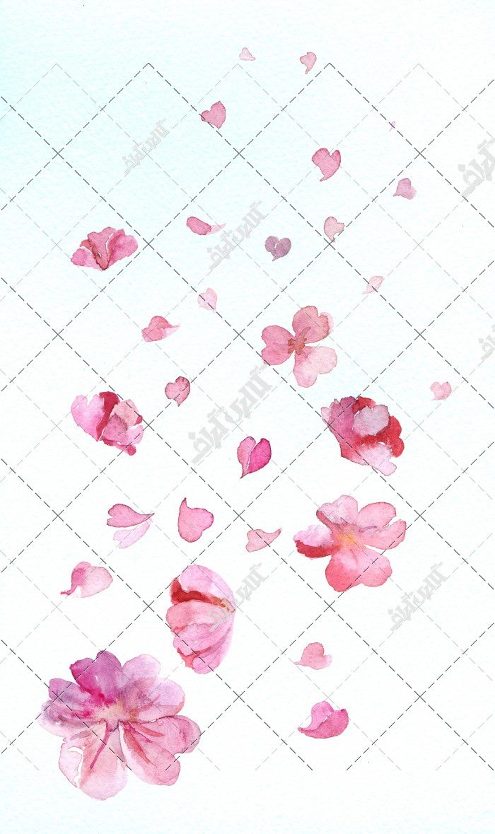 تصویر باکیفیت از گل و برگ صورتی
