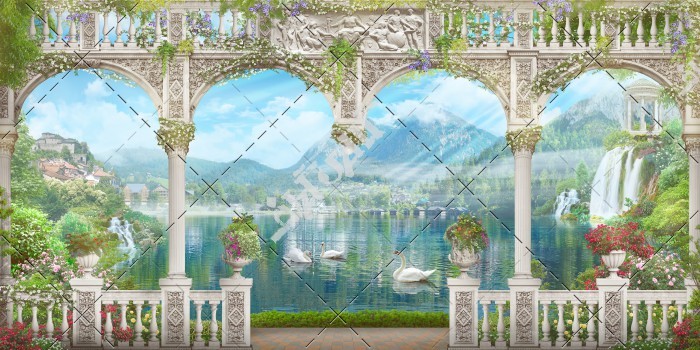 دانلود تصویر با کیفیت کاغذ دیواری با طرح باغ و منظره
