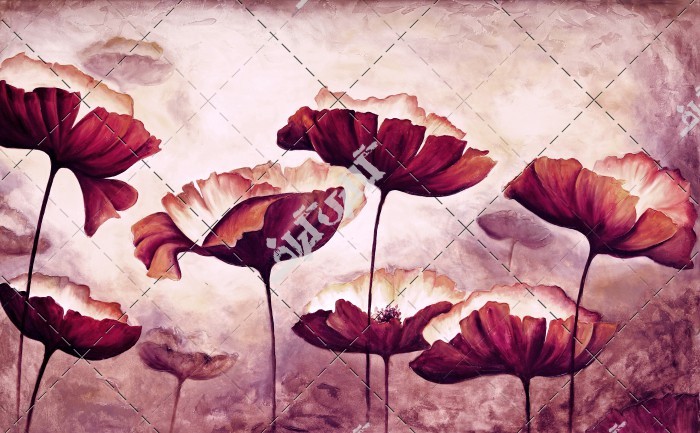 دانلود تصویر استوک با کیفیت پوستر سه بعدی گل های لاله
