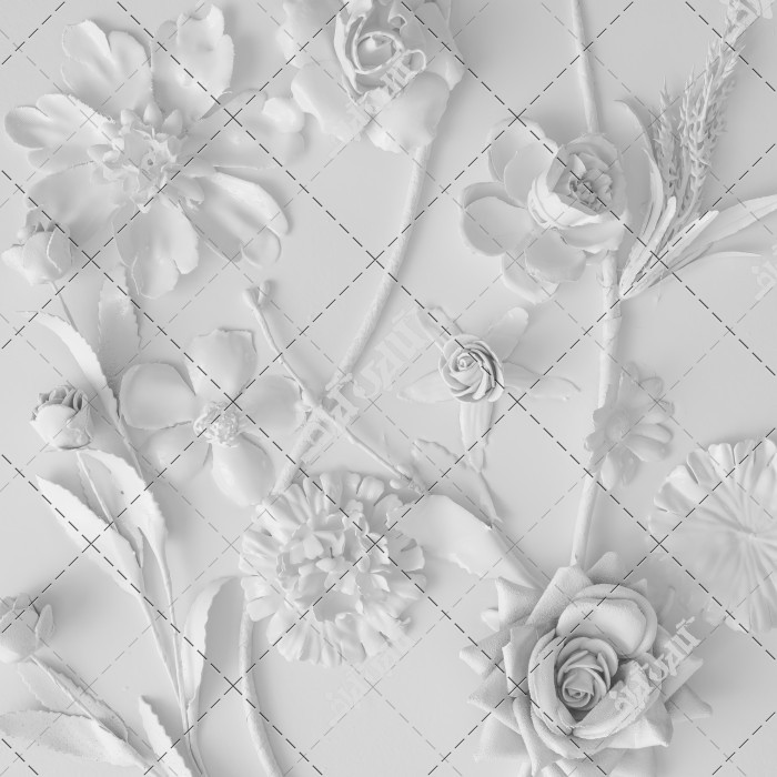 دانلود تصویر با کیفیت پوستر سه بعدی طرح گل های سفید