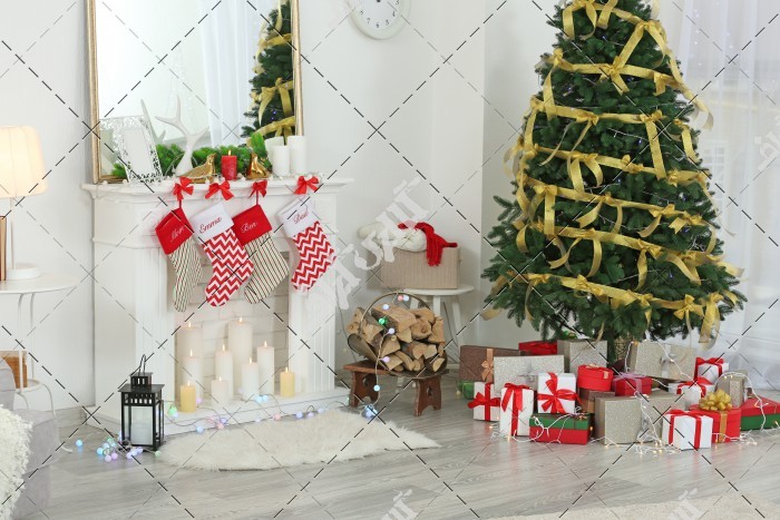 دانلود تصویر با کیفیت درخت کریسمس و کادو های شب سال نو میلادی