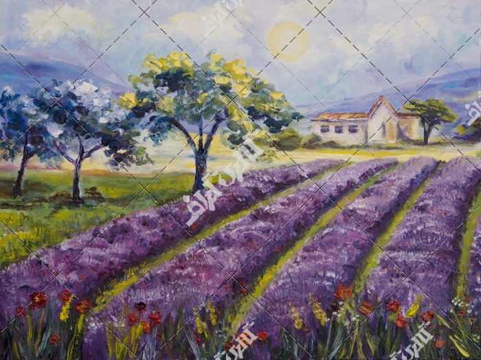 دانلود تصویر با کیفیت نقاشی رنگ روغن از گلزار و گل های ایتالیا
