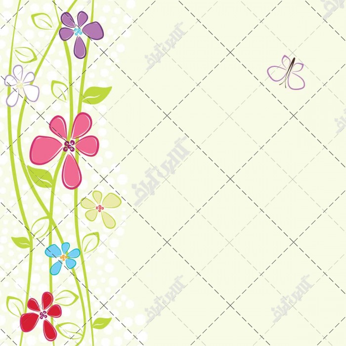وکتور کارت پستال با حاشیه گل