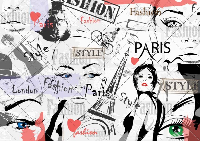 وکتور تبلیغاتی مدل و شهر پاریس