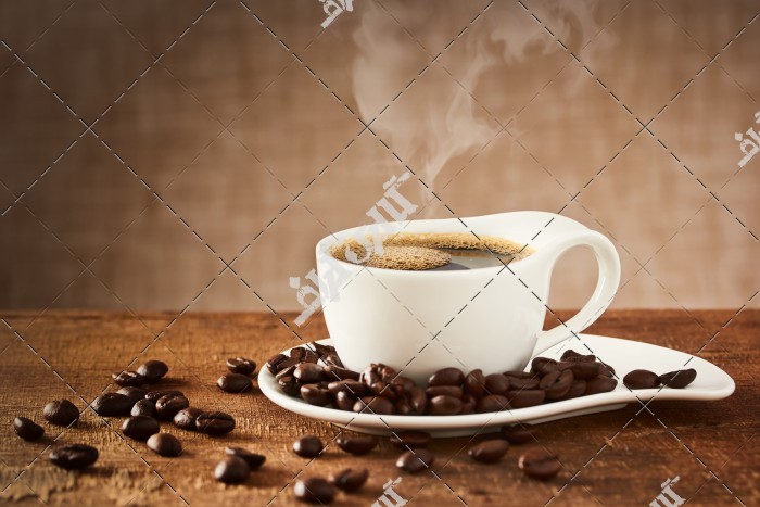 عکس قهوه و دانه های قهوه